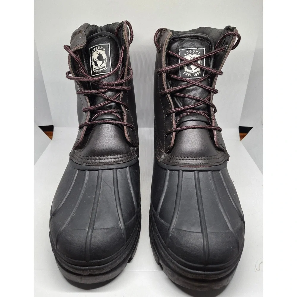 Rugged Exposure Duck Boots Men Size 13 Brown Waterproof Snow Rain Work Boot